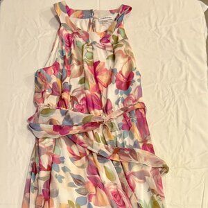 Calvin Klein floral-print chiffon maxi dress.